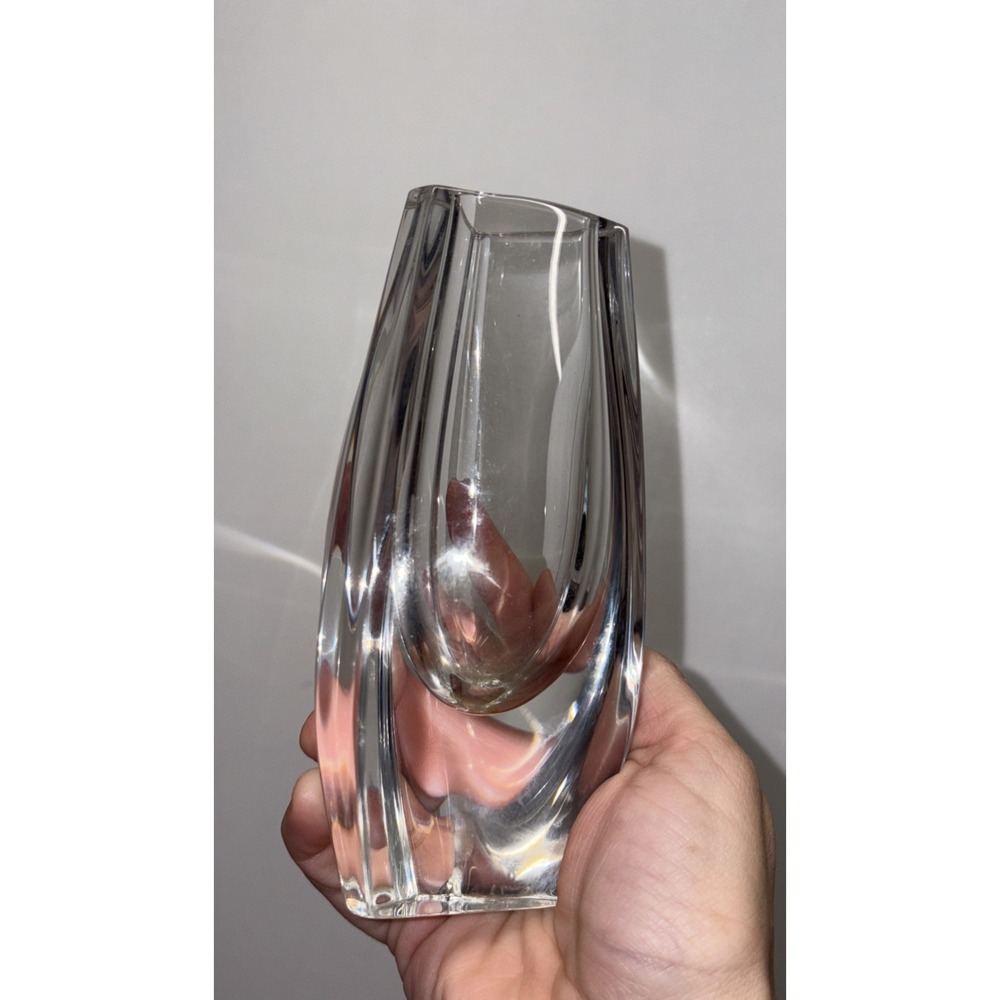 BACCARAT Crystal Bouton D'Or‎ Vase 6" Three-Sided Triangular Heavy